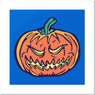 Evil Halloween Pumpkin Posters and Art